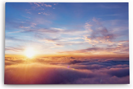 Paul Sinus Wandbild 120x80cm Über den Wolken Sonne Himmel Sonnenuntergang