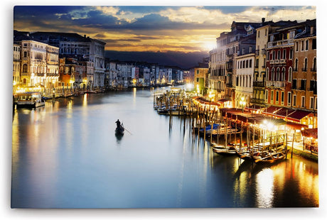 Paul Sinus Wandbild 120x80cm Venedig Abend Gondel Italien Sonnenuntergang