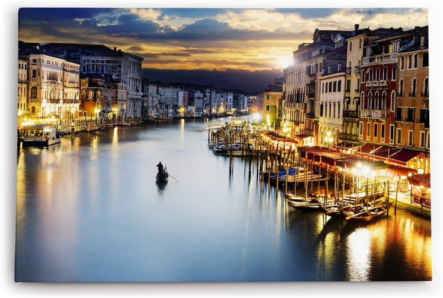 Paul Sinus Wandbild 120x80cm Venedig Abend Gondel Italien Sonnenuntergang