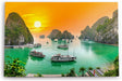 Paul Sinus Wandbild 120x80cm V?nh H? Long Bucht in Vietnam Sonnenuntergang Felsen