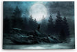 Paul Sinus Wandbild 120x80cm Vollmond Sternenhimmel Nacht Hirsch Finster