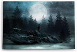 Paul Sinus Wandbild 120x80cm Vollmond Sternenhimmel Nacht Hirsch Finster