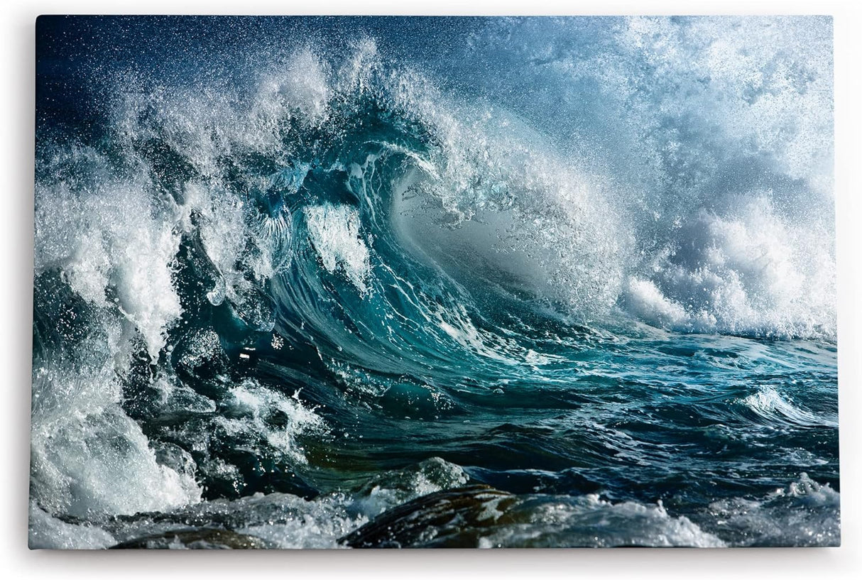 Paul Sinus Wandbild 120x80cm Welle Wasser Meer Ozean Surfen Natur Naturgewalt