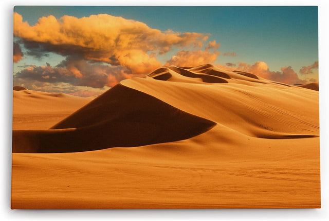 Paul Sinus Wandbild 120x80cm Wüste Sanddünen Sand rote Wolken Wüstenlandschaft