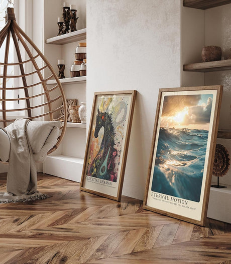 Paul Sinus Leinwandbild 40x60cm Wellen im goldenen Licht – Dynamisches Meeresmotiv mit Sonnenuntergang, Lichtreflexionen und kraftvoller Bewegung