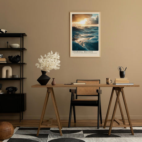 Paul Sinus Leinwandbild 40x60cm Wellen im goldenen Licht – Dynamisches Meeresmotiv mit Sonnenuntergang, Lichtreflexionen und kraftvoller Bewegung
