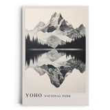 Paul Sinus Leinwandbild 80x120cm Yoho Nationalpark – Detaillierte Berglandschaft in monochromer Eleganz mit Spiegelung im See und feinen Schattierungen