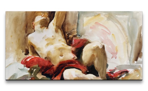 Remaster 120x60cm John Singer weltberühmtes Gemälde zeitlose Kunst Man with Red Drapery