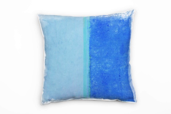 Abstrakt, blau türkis, flächig Deko Kissen 40x40cm für Couch Sofa Lounge Zierkissen
