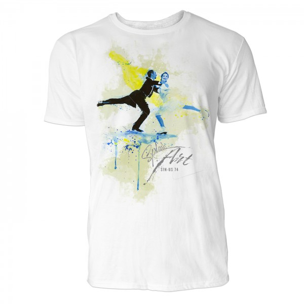 Eiskunstlauf Paar Sinus Art ® T-Shirt Crewneck Tee with Frontartwork