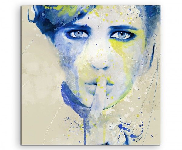Eva Green I Aqua 60x60cm Wandbild Aquarell Art