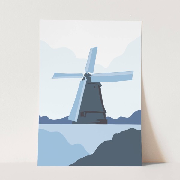 Holland Windmühle Niederlanden Illustration Dekorativ