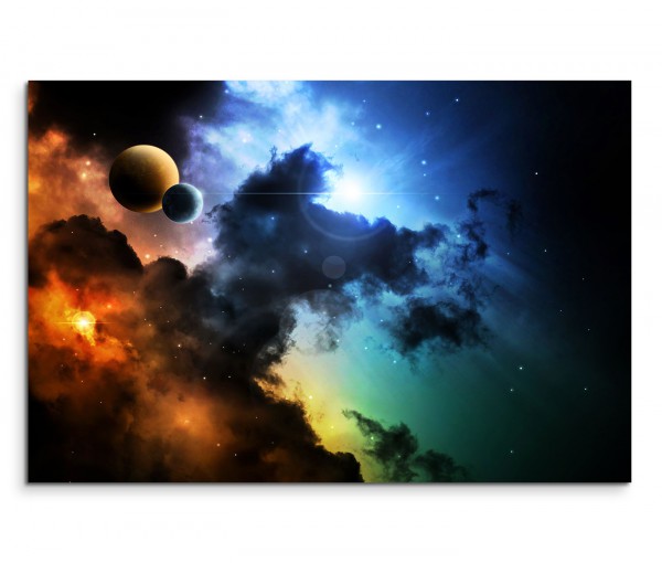 120x80cm Wandbild Weltraum Fantasie Galaxie Wolken