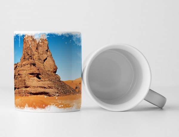 Tasse Geschenk Landschaftsfotografie – Sanddünen und Felsen Sahara Algerien