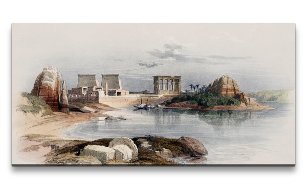 Remaster 120x60cm Philae Insel Ägypten Illustration Wunderschön Kunstvoll