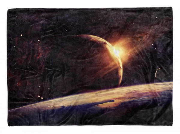 Handtuch Strandhandtuch Saunatuch Kuscheldecke mit Fotomotiv Planeten Saturn So