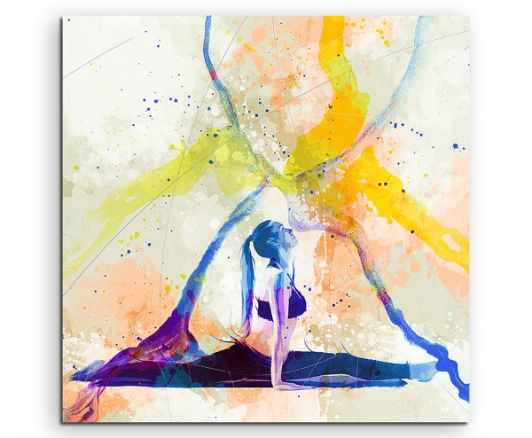 Yoga II 60x60cm Aquarell Art Leinwandbild