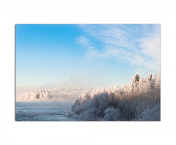 120x80cm Finnland Wald Bäume Schnee Winter