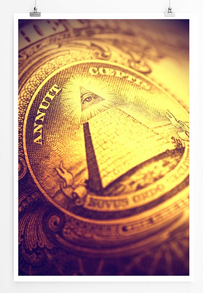 Künstlerische Fotografie 60x90cm Poster Detail eines US Dollars