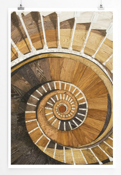 Architekturfotografie  Spiralförmiges Treppengeländer 60x90cm Poster