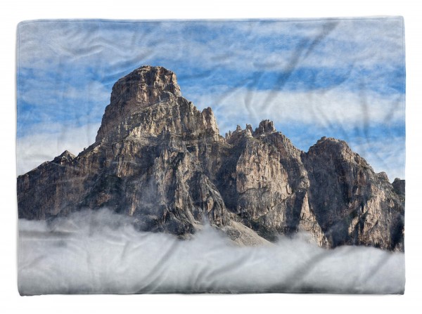 Handtuch Strandhandtuch Saunatuch Kuscheldecke mit Fotomotiv Dolomiten Berge Klippen
