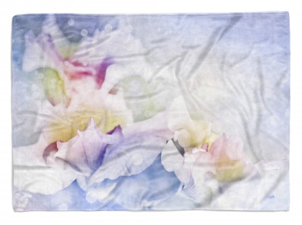 Handtuch Strandhandtuch Saunatuch Kuscheldecke mit Fotomotiv Blumen Blüten Kuns