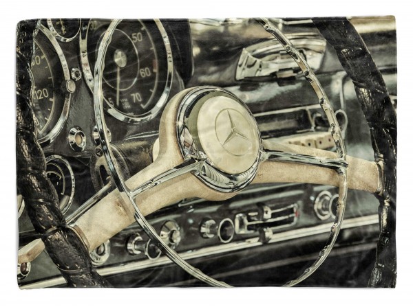 Handtuch Strandhandtuch Saunatuch Kuscheldecke mit Fotomotiv Oldtimer Mercedes