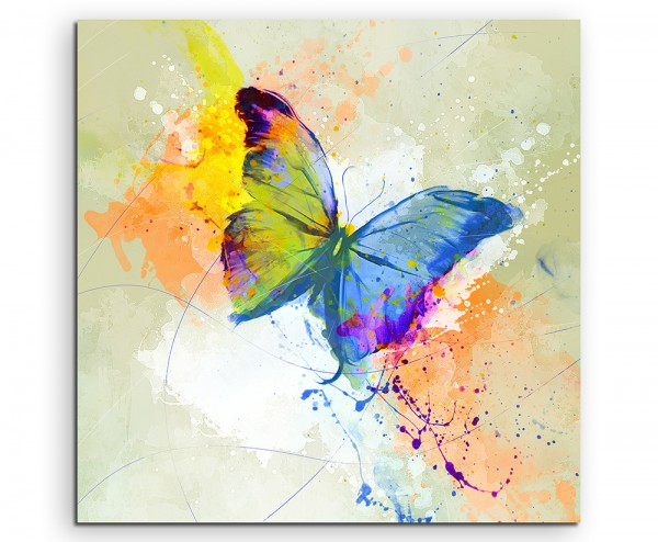 Schmetterling 60x60cm Aquarell Art Leinwandbild