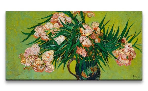 Remaster 120x60cm Vincent Van Gogh's Oleanders Impressionismus Farbenfroh zeitlose Kunst Blumenvase