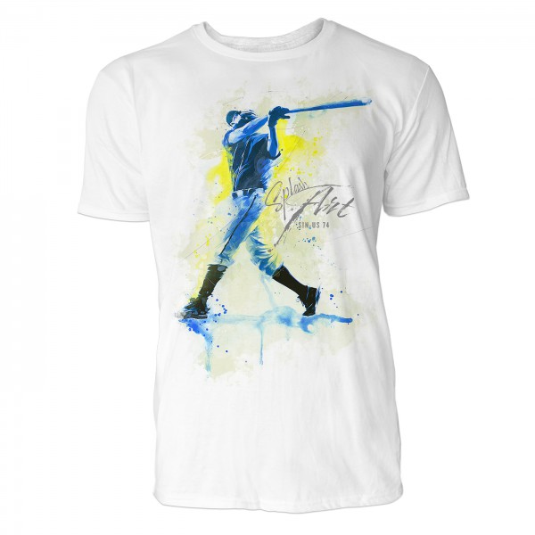 American Baseball Batter 3 Sinus Art ® T-Shirt Crewneck Tee with Frontartwork