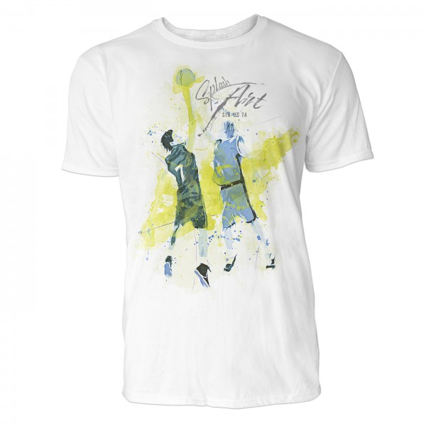 Basketball Steal Sinus Art ® T-Shirt Crewneck Tee with Frontartwork