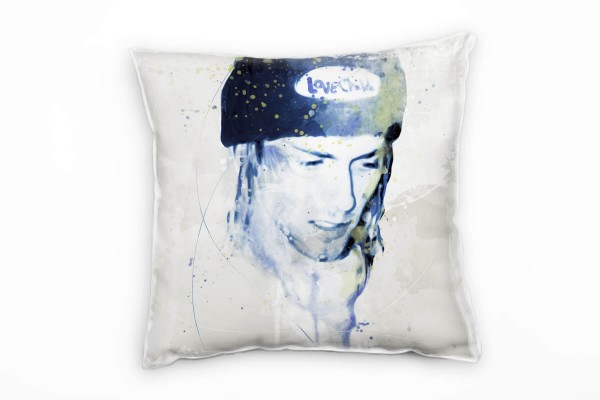 Kurt Cobain II Deko Kissen Bezug 40x40cm für Couch Sofa Lounge Zierkissen