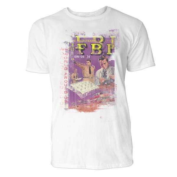 FBI Herren T-Shirts in Karibik blau Cooles Fun Shirt mit tollen Aufdruck
