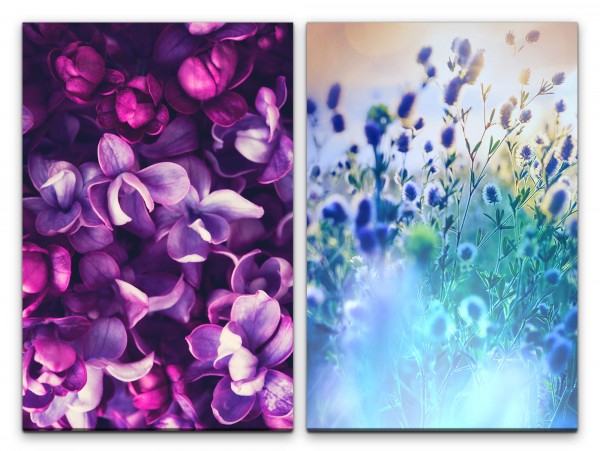 2 Bilder je 60x90cm Blumen Blüten Duftend Sommer Sanft Zart Dekorativ