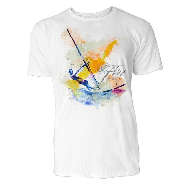 Windsurfing Gleiten Sinus Art ® T-Shirt Crewneck Tee with Frontartwork