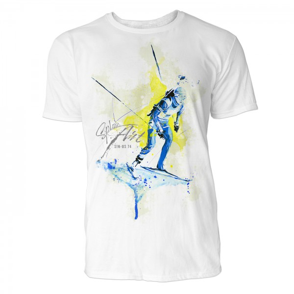 Biathlon Skilangläufer Sinus Art ® T-Shirt Crewneck Tee with Frontartwork