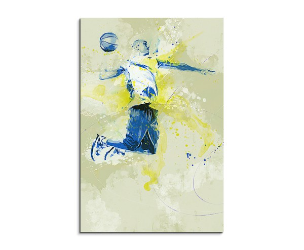 Basketball IV 90x60cm SPORTBILDER Paul Sinus Art Splash Art Wandbild Aquarell Art