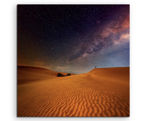 Naturfotografie – Wüste unter dem Sternenhimmel auf Leinwand