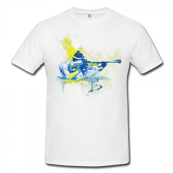 Biathlon IV Premium Herren und Damen T-Shirt Motiv aus Paul Sinus Aquarell