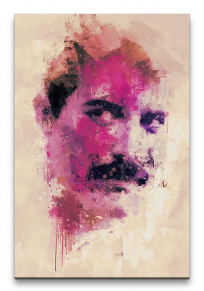 Freddie Mercury Queen Porträt Abstrakt Kunst Musiklende 60x90cm Leinwandbild