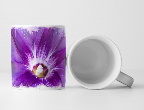 Tasse Geschenk Nahaufnahme violette Blume