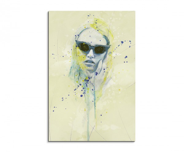 Charlotte Free Splash 90x60cm Kunstbild als Aquarell auf Leinwand