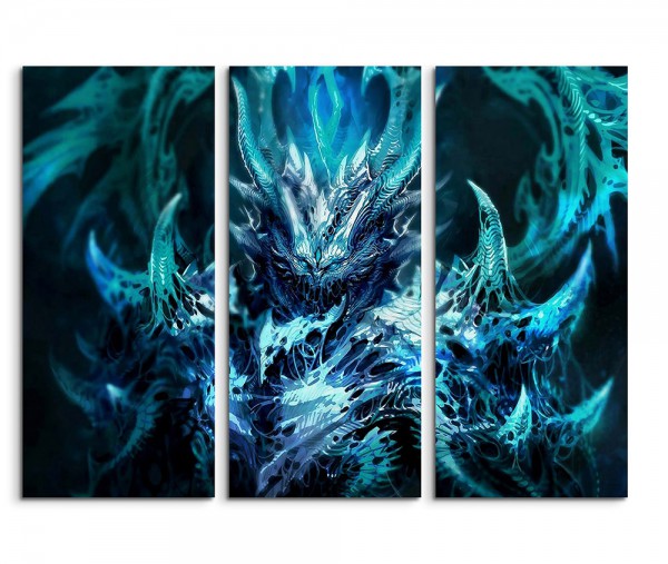 Blue Demon Monster Fantasy Art 3x90x40cm