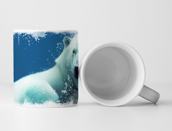 Tasse Geschenk Tierfotografie – Schwimmender Polarbär