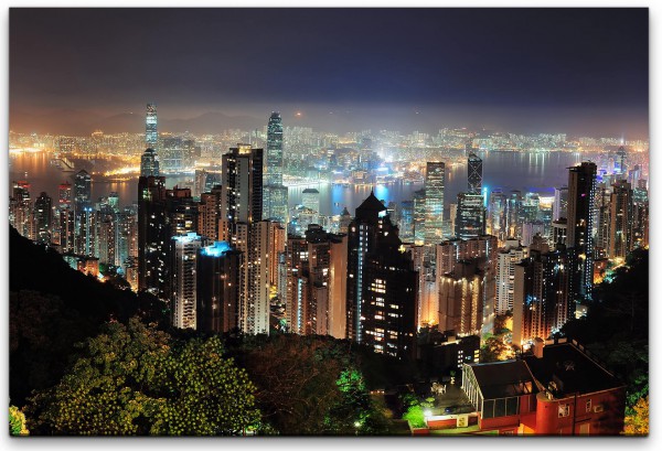 Hong Kong Wolkenkratzer Skyline Wandbild in verschiedenen Größen