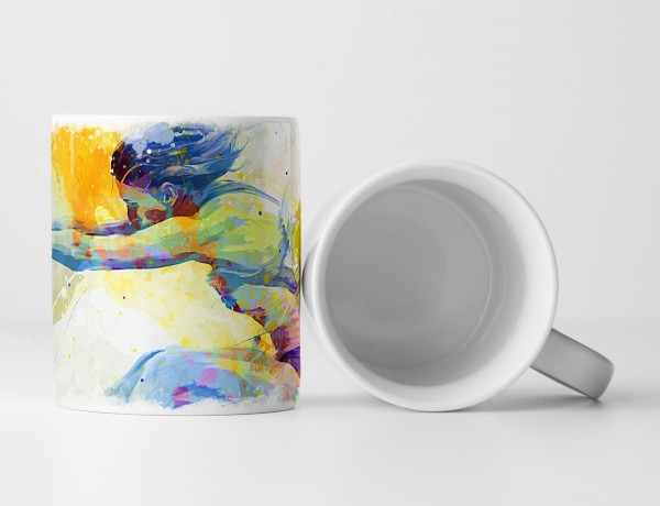 Weitsprung I Tasse als Geschenk, Design Sinus Art
