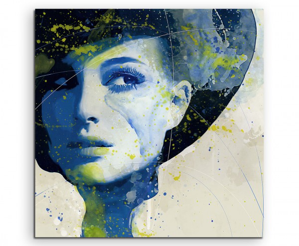 Natalie Portman IV Aqua 60x60cm Wandbild Aquarell Art