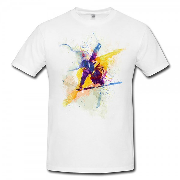 Skikunstspringen Herren und Damen T-Shirt Sport Motiv aus Paul Sinus Aquarell