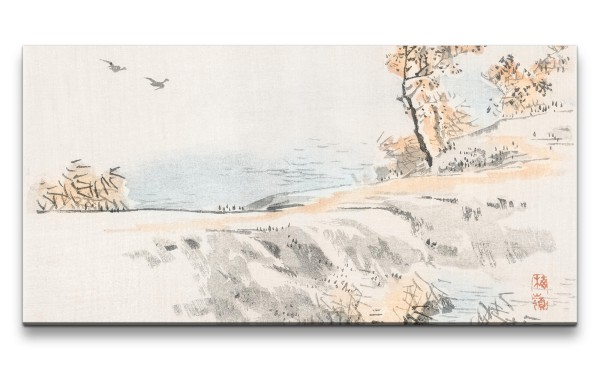 Remaster 120x60cm Traditionelle japanische Kunst Zeitlos Beruhigend Harmonie Landschaft Meerblick