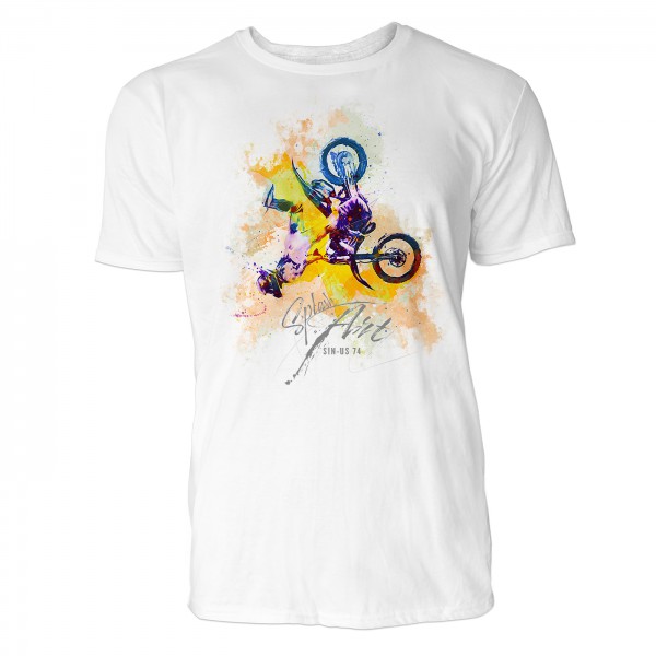 Motocross Salto Sinus Art ® T-Shirt Crewneck Tee with Frontartwork